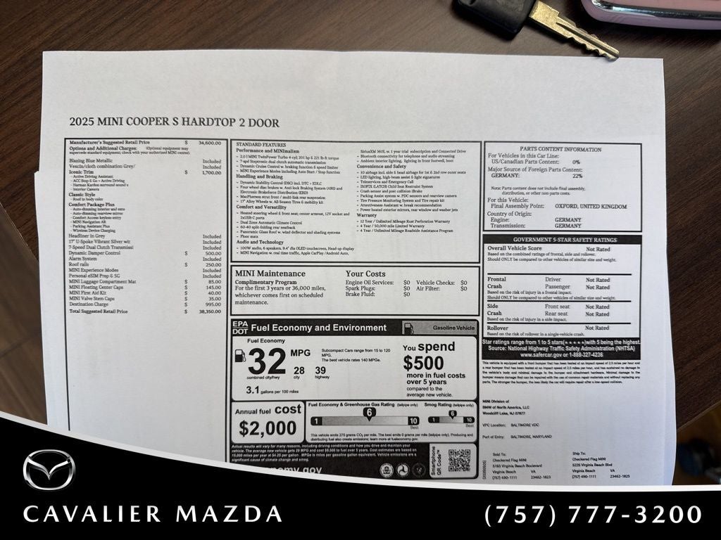 2025 MINI Cooper S Iconic