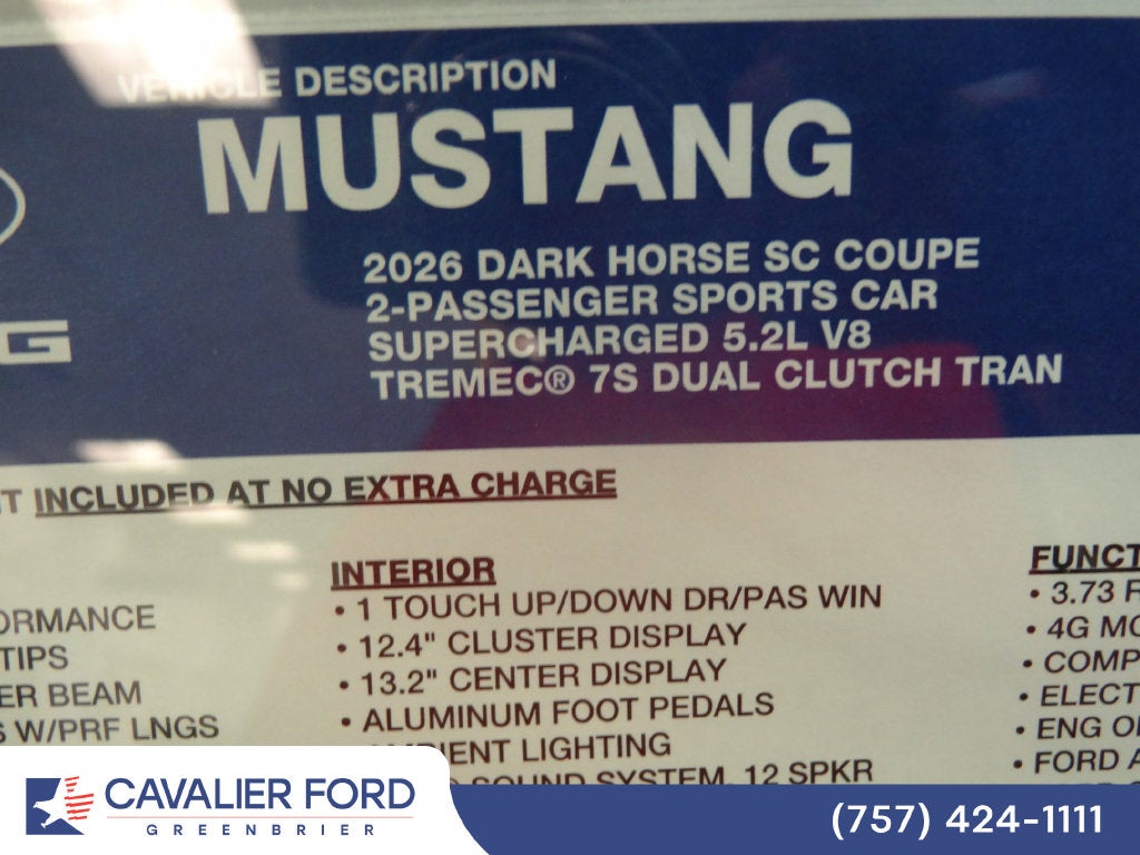 2026 Ford Mustang Dark Horse