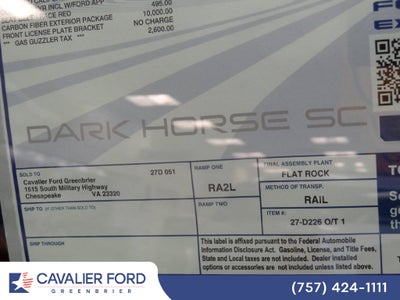 2026 Ford Mustang Dark Horse