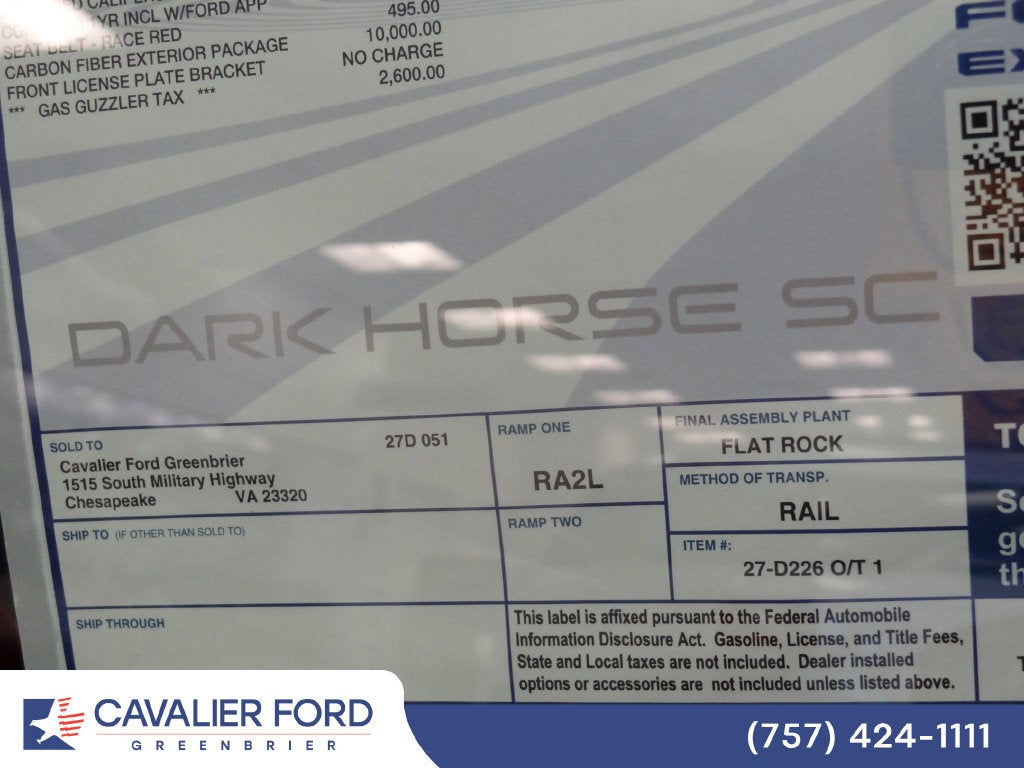 2026 Ford Mustang Dark Horse