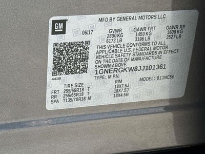 2018 Chevrolet Traverse LT Cloth w/1LT