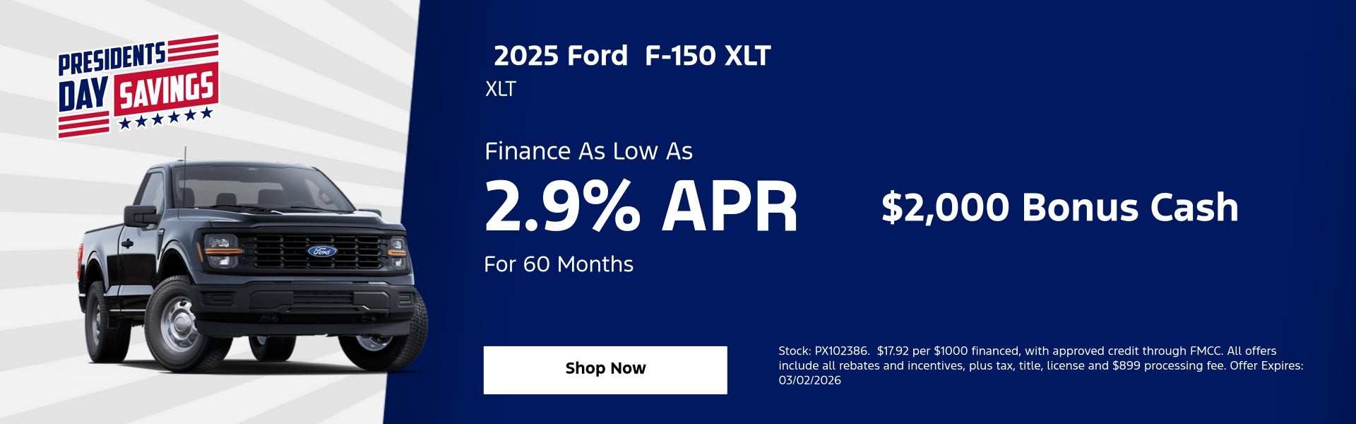 2025 Ford F-150 XLT Finance As Low As 2.9% APR For 60 Mon