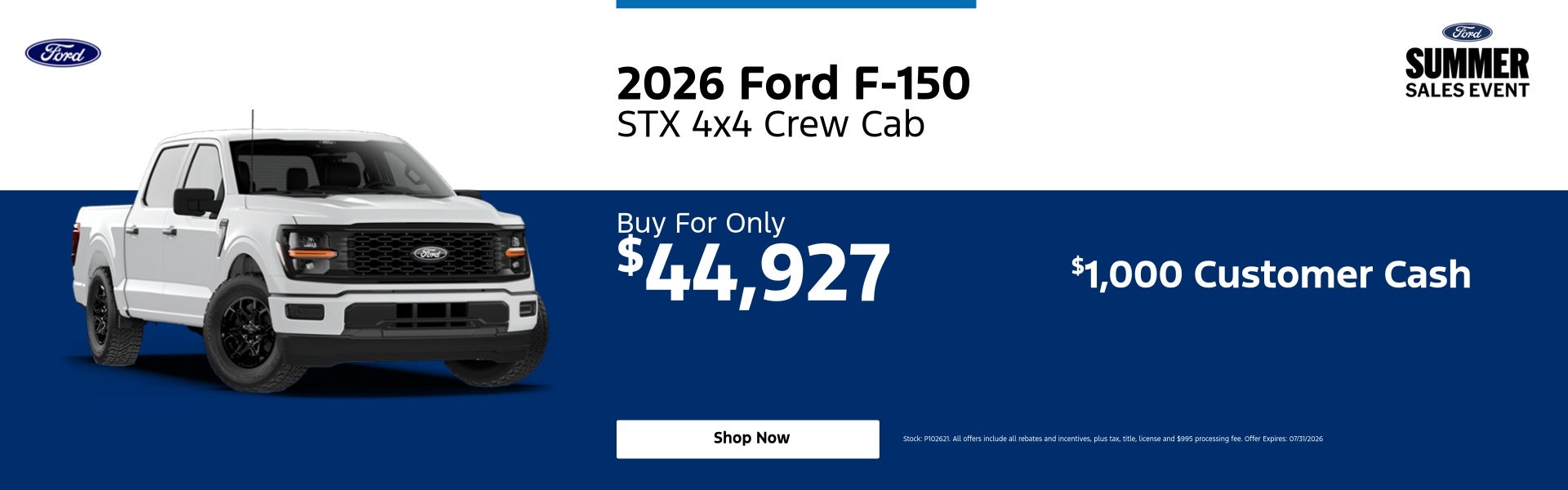 2026 Ford F-150 STX 4x4 Crew Cab Buy For Only $44,927 $1,