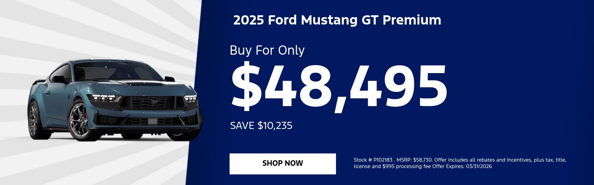 2025 Ford Mustang GT Premium Buy For Only $48,495 SAVE $1