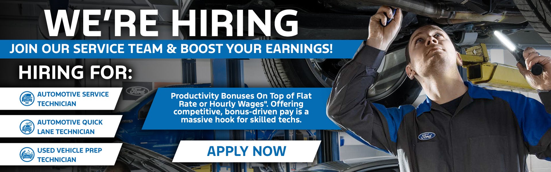 JOIN OUR SERVICE TEAM & BOOST YOUR EARNINGS!
